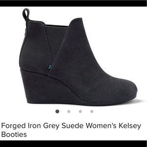 Toms Forged Iron Grey Suede Women's Kelsey Booties
